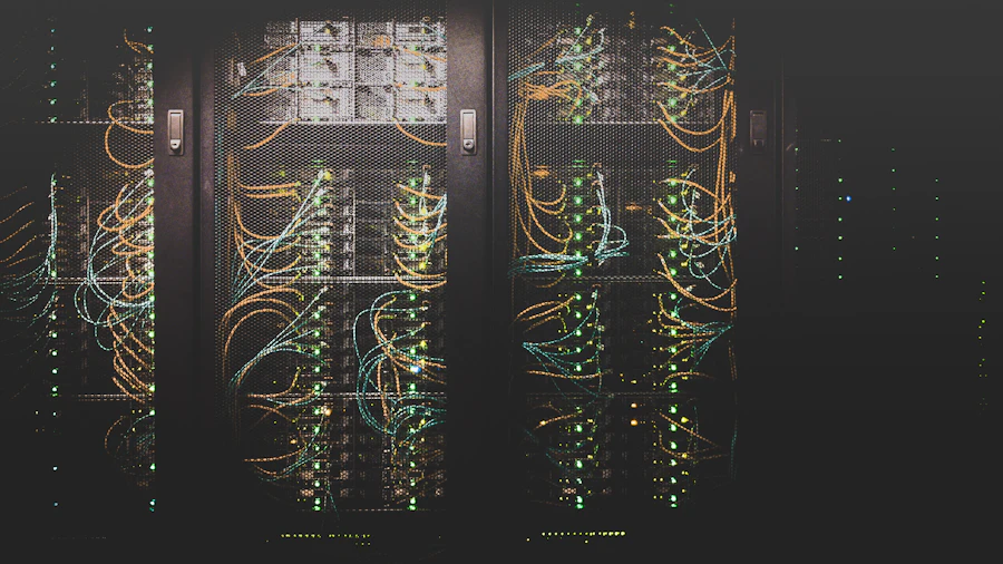 Racks of servers in a data centre